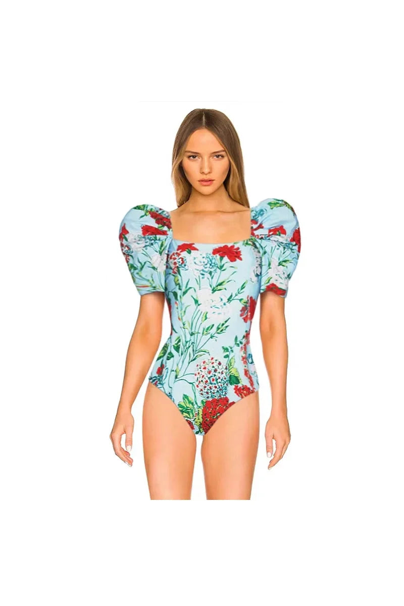 Conjunto de bikini estilo francés con lazo y ribete de encaje