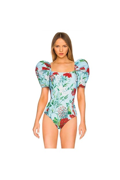 Conjunto de bikini estilo francés con lazo y ribete de encaje