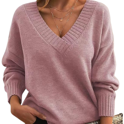 Suéter elegante con cuello en V | Ideal para el día a día
