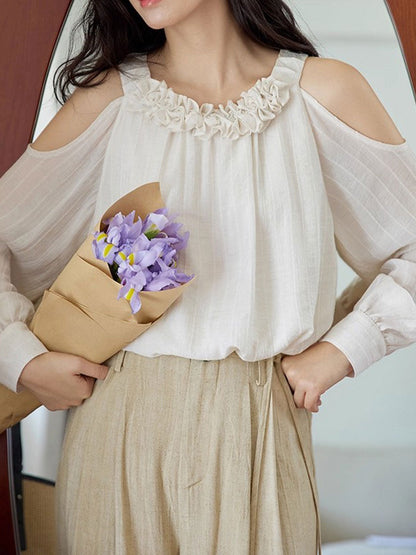 Morgan Elegant Crew Neck Solid Color Top