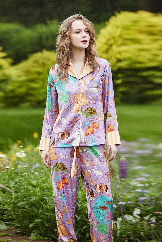 Conjunto de pijama largo de cobaya y pez