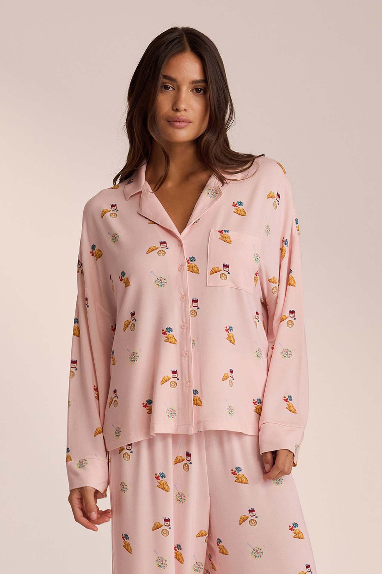 Conjunto de pijama con estampado de comida