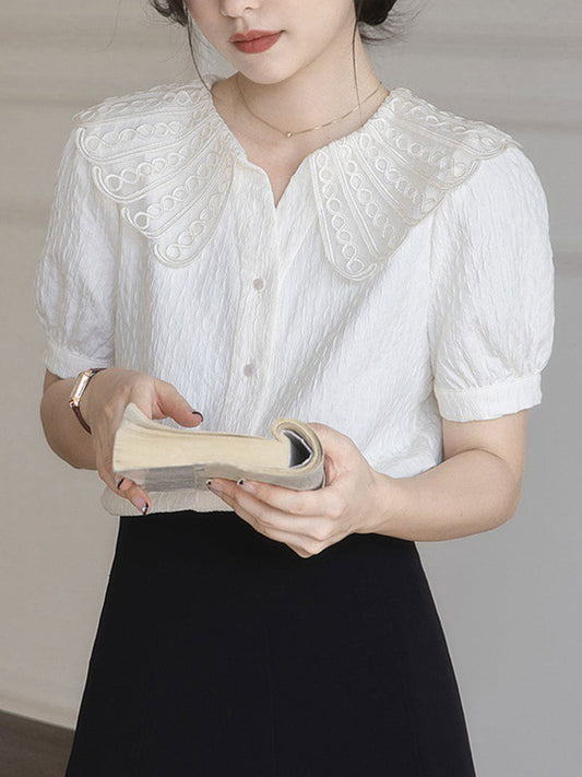 Hannah Vintage Doll Collar Lace Top