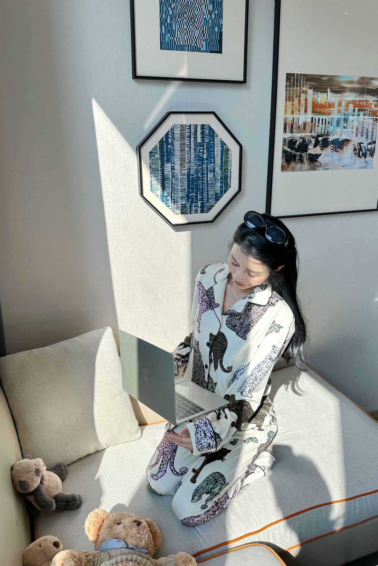 Conjunto de pijama con estampado de leopardo Melard