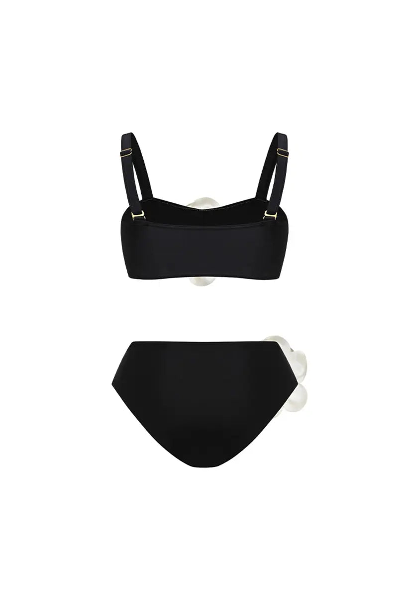 Conjunto de bikini sexy con estampado floral 3D y cuello halter