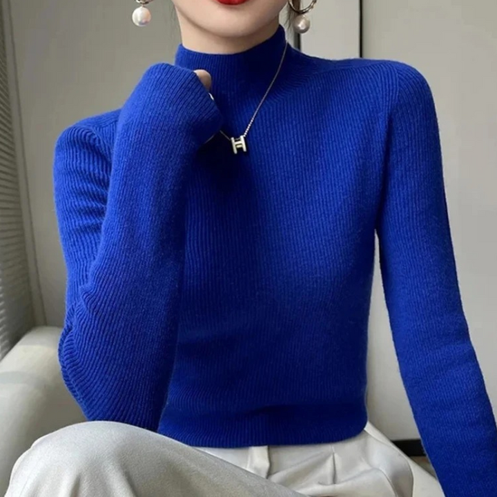Jersey de cuello alto ajustado y grueso para mujer | Ideal para otoño/invierno
