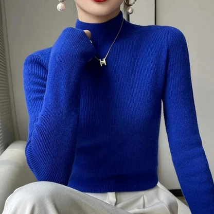 Jersey de cuello alto ajustado y grueso para mujer | Ideal para otoño/invierno