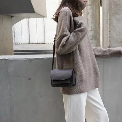Jersey de punto oversize con cuello alto para mujer | Ideal para otoño/invierno