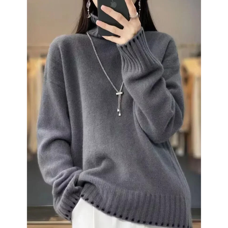 Jersey de punto suave y holgado para mujer, fácil de usar | Ideal para otoño/invierno