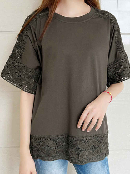 Kaitlyn Loose Crew Neck Solid Color Top