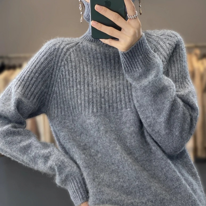 Suéter de cuello alto acanalado para mujer | Ideal para otoño/invierno