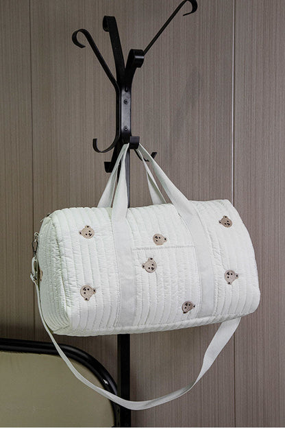 Bolso Boston de verano con bordado de oso