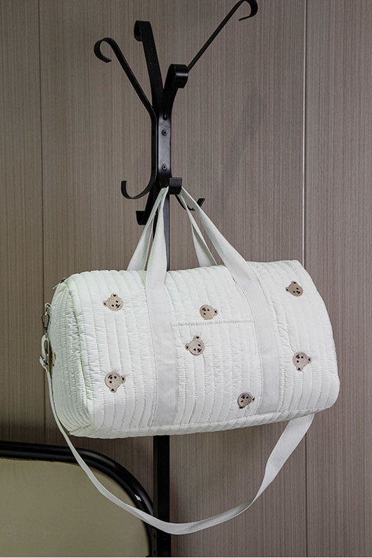 Bolso Boston de verano con bordado de oso