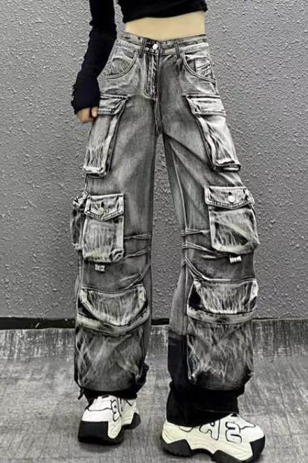 Vaqueros de paracaidista con degradado de carga