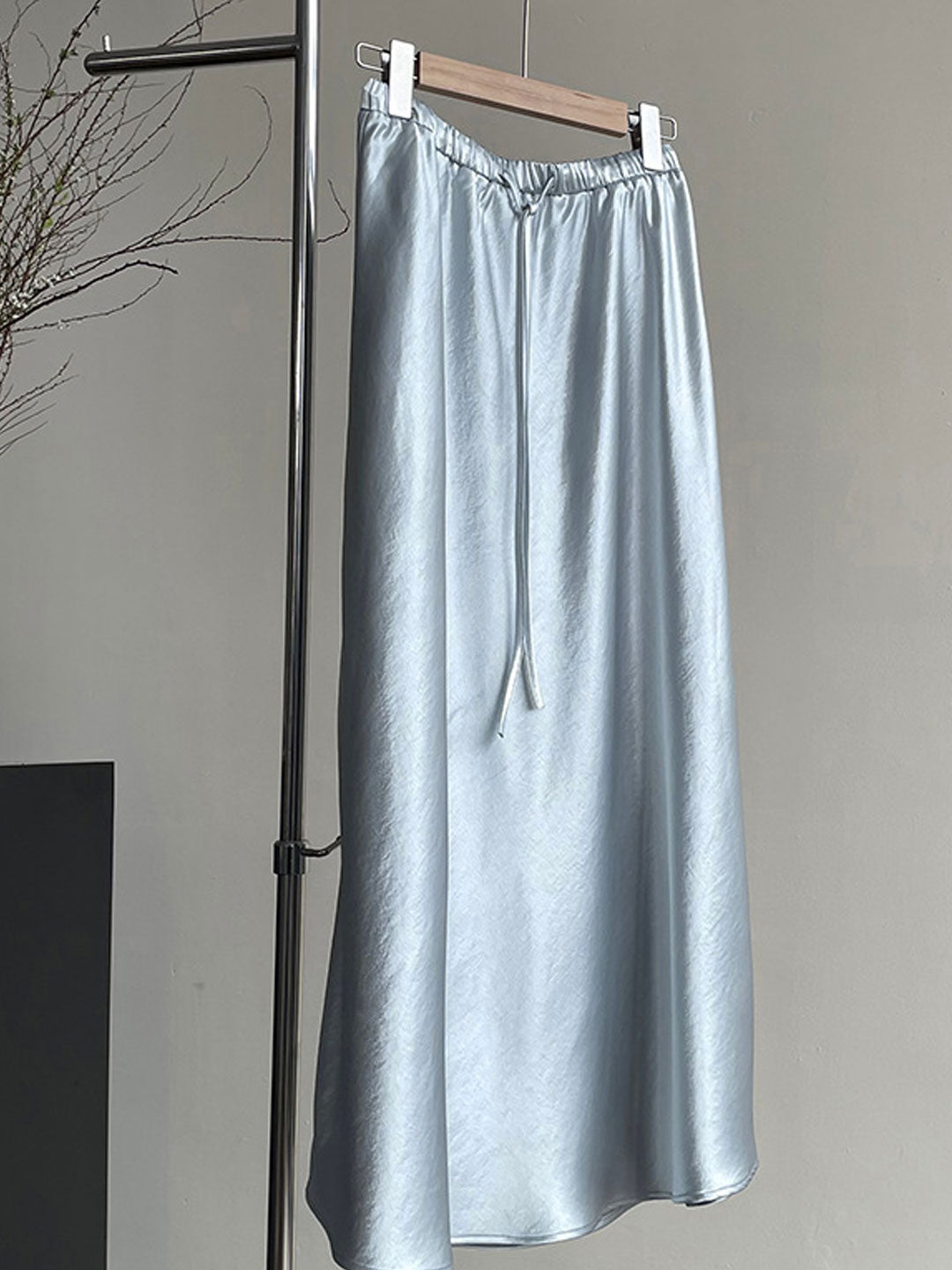 Mary Elegant Solid Color Satin Skirt
