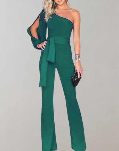 Mono elegante para mujer con cinturón de lazo y lentejuelas | Ideal para primavera/verano