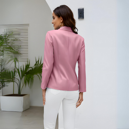 Women's Classic Lapel Blazer with Gold Buttons | Ideal for All Seasons