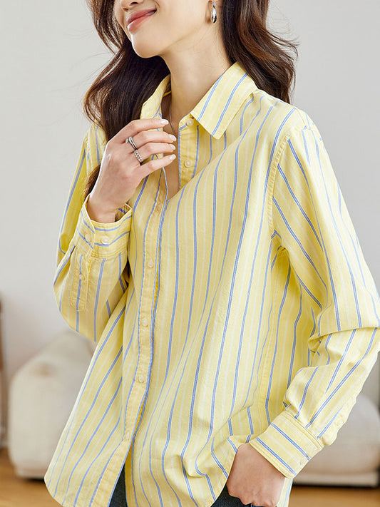 Rachel Classic Loose Contrasted Striped Shirt