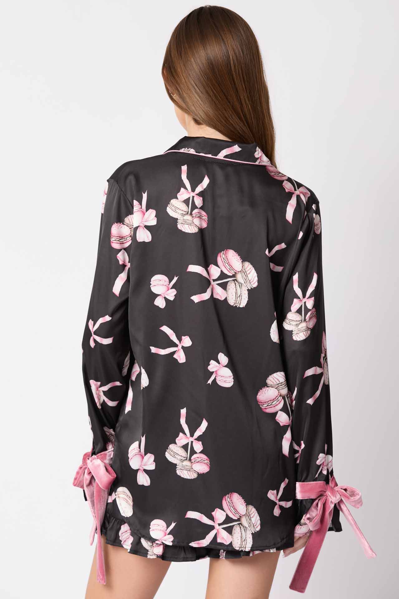 Conjunto de pijama con puños de lazo