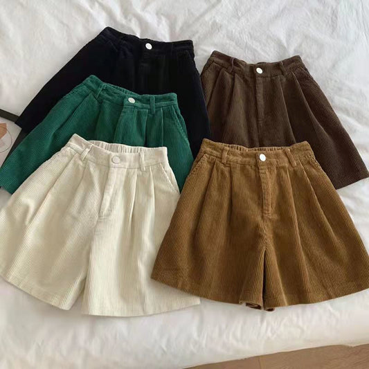 High Waist 5 Colors Shorts Corduroy Pants
