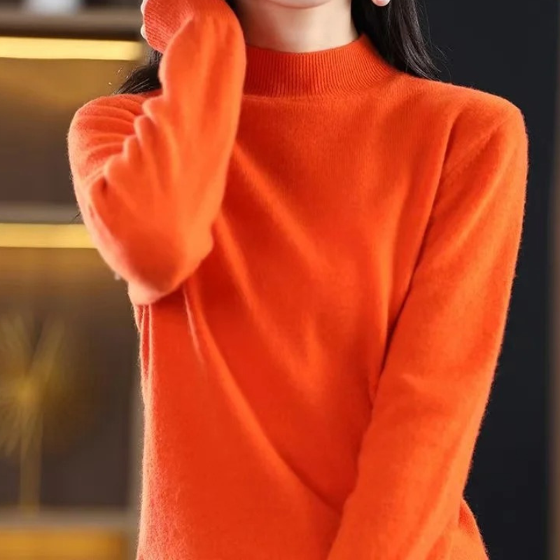 Jersey informal de cuello alto con estampado de cuadros para mujer | Ideal para otoño/invierno
