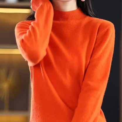 Jersey informal de cuello alto con estampado de cuadros para mujer | Ideal para otoño/invierno
