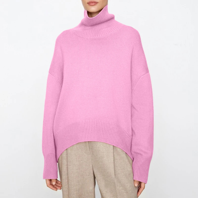 Jersey de cuello alto de punto suave para mujer | Ideal para otoño/invierno