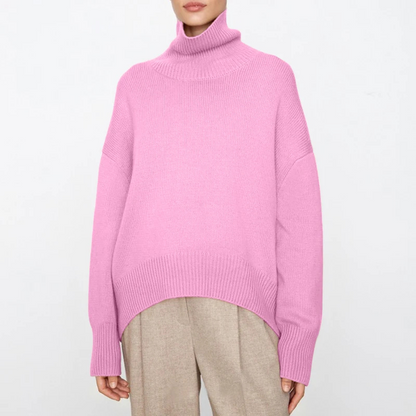 Jersey de cuello alto de punto suave para mujer | Ideal para otoño/invierno