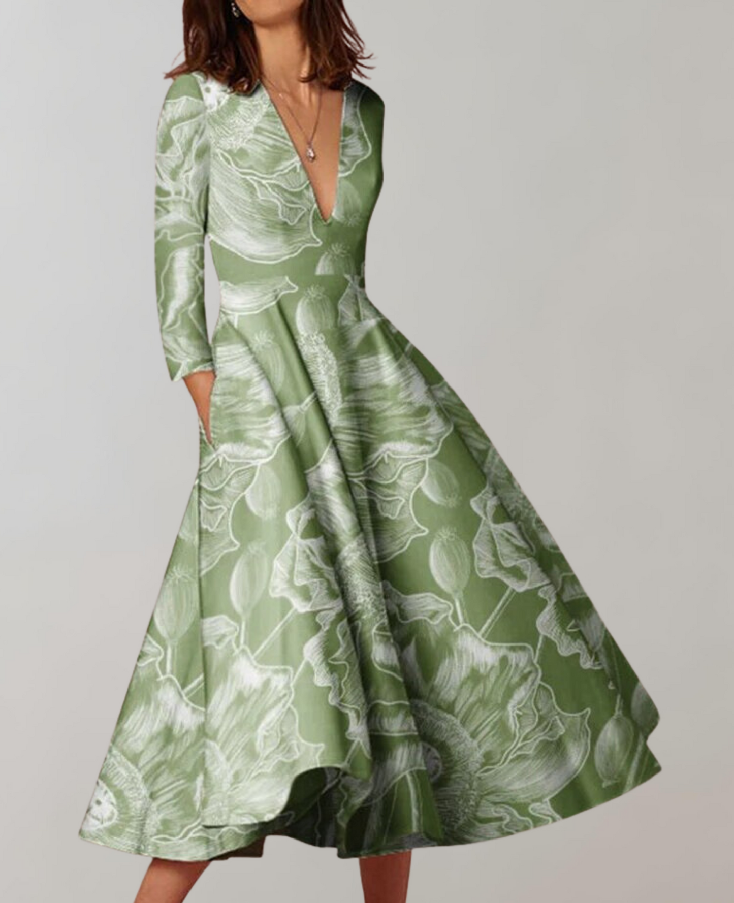 Vestido largo informal con dobladillo holgado y estampado para mujer | Ideal para primavera/verano