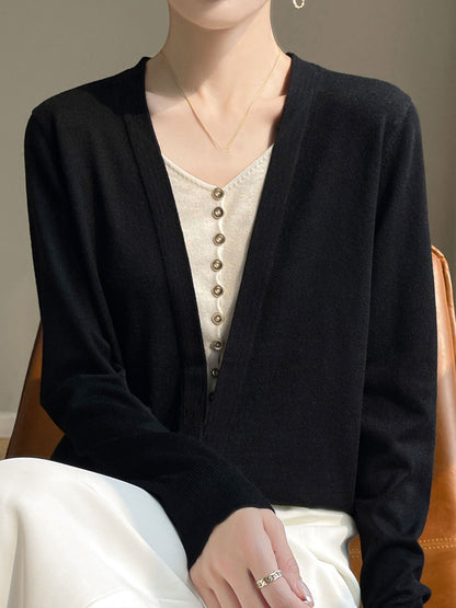 Sally Causal V-neck Knitted Cardigan