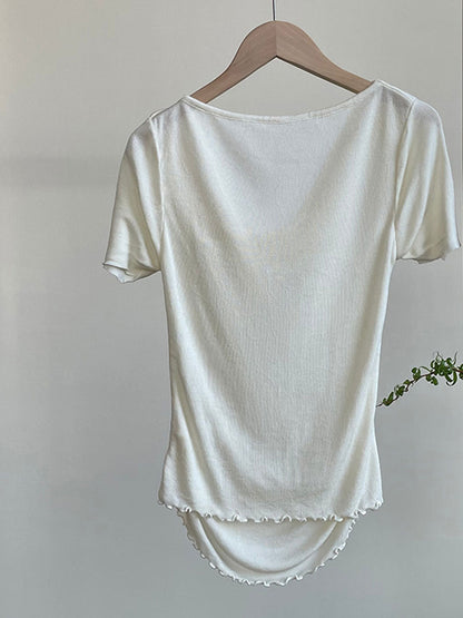 Jocelyn Classic Swing Collar Irregular Auricular Top