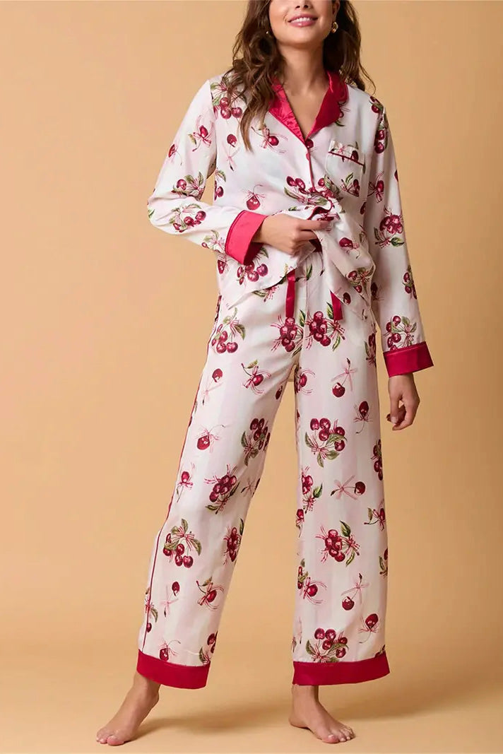 Conjunto de pijama con estampado de rayas navideñas