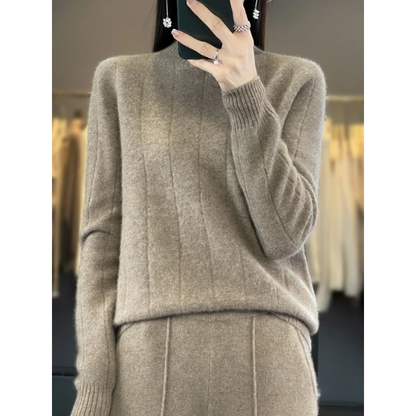 Suéter de cuello alto para mujer, resistente al viento y con forro | Ideal para otoño/invierno