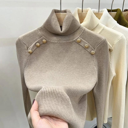 Jersey de cuello alto para mujer, fácil de llevar | Ideal para otoño/invierno