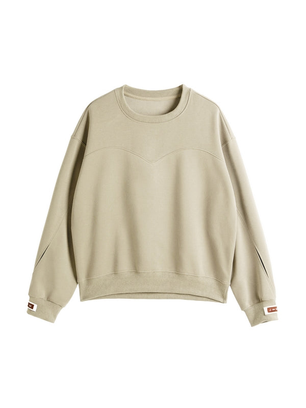 Solid Color Sleeve Embellished Oversized Hoodie