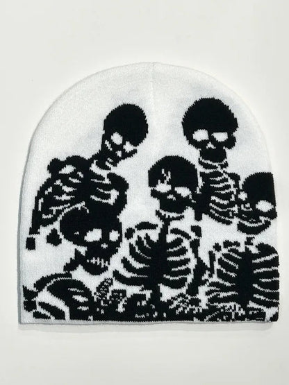 Unisex Skull Pattern Cold Weather Jacquard Hat