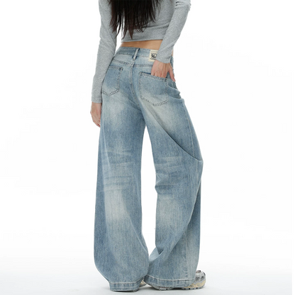 Button zip-up pocket low rise straight leg | Baggy Low Rise Jeans  | Festival Outfits Women