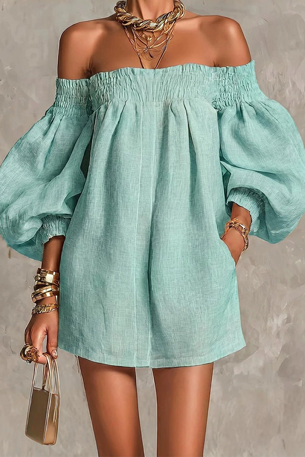 Sienna Lantern Sleeve Off-The-Shoulder Dress