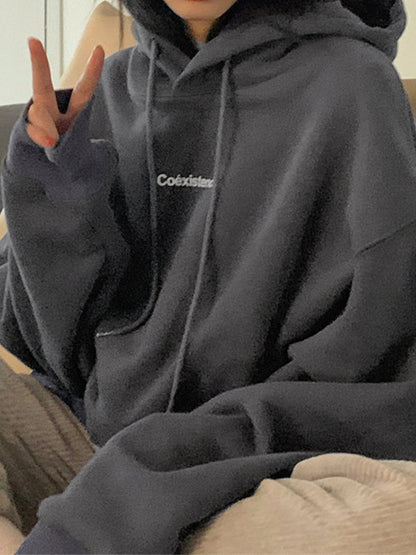 Oversized Logo Graphic Pullover Hoodie