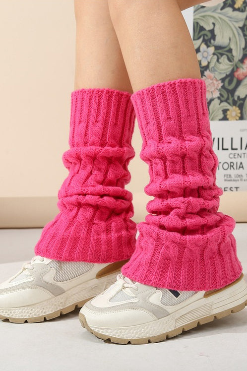 Cable Knit Chunky Slouchy Boot Leg Warmers