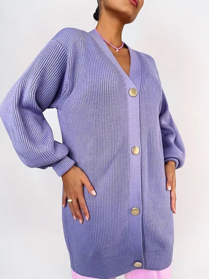 Solid Loose Knit Cardigan