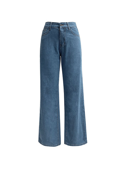 Vintage Wash Elastic Boyfriend Jeans