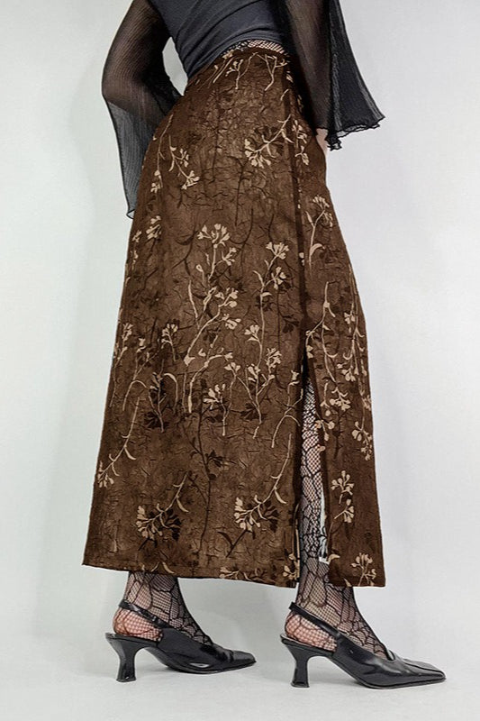 Vintage Knit Printed Pencil Skirt