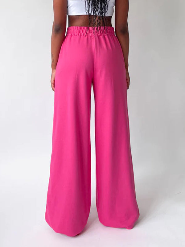 Solid Color Rolled Sweatpants