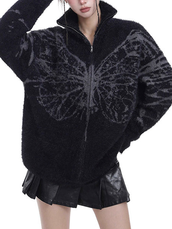 Turtleneck Zipper Sweater Cardigan
