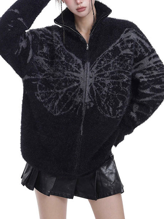 Turtleneck Zipper Sweater Cardigan