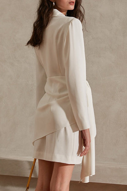 Elegant V-Neck Belted Cocktail Dress