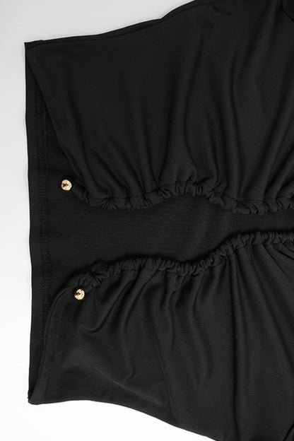 Chic Ruched Bodycon Top Pants Set