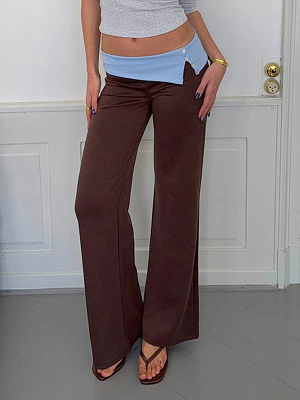 Color-Block Straight Leg Pants
