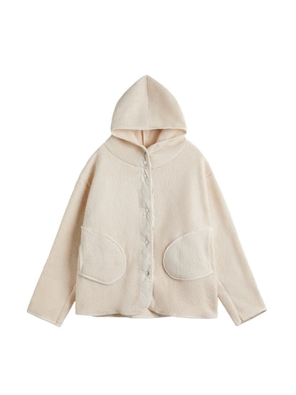 Lambswool Hooded Loose Jacket